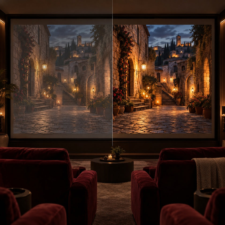 Projektor Projektorland Horizon Max – 600 ANSI-lumen, Full HD 1080p, autofokus, Android 14, Wi-Fi 6 och Bluetooth 5.4