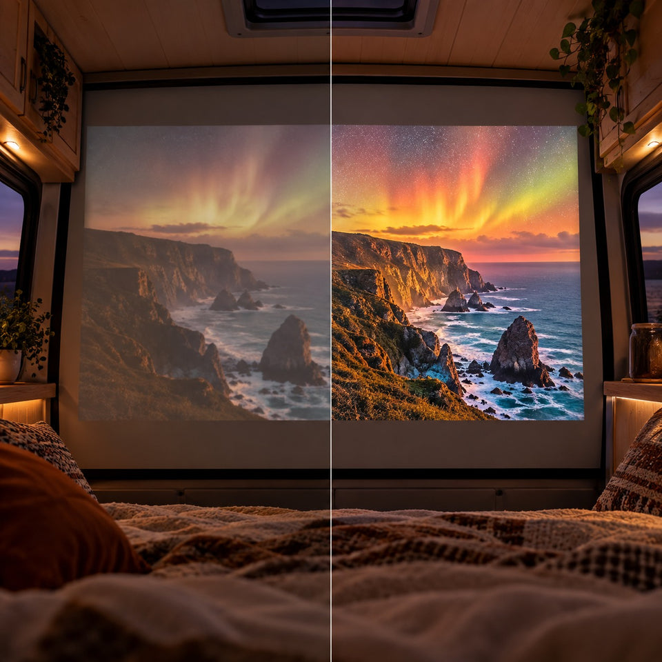 Miniprojektor Projektorland Vista – 260 ANSI-lumen, HD 720p, autofokus och Android 11