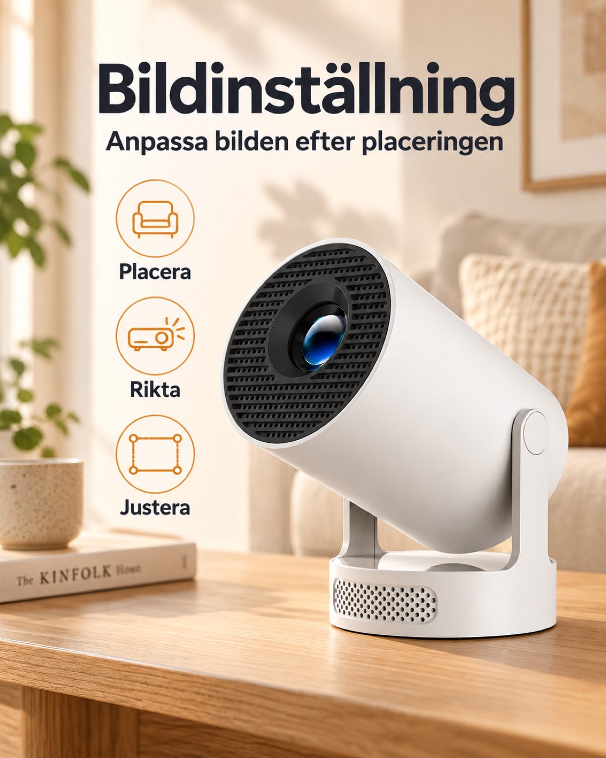 Miniprojektor Projektorland Luma One – 290 ANSI-lumen, Wi-Fi, Bluetooth, Android och HDMI
