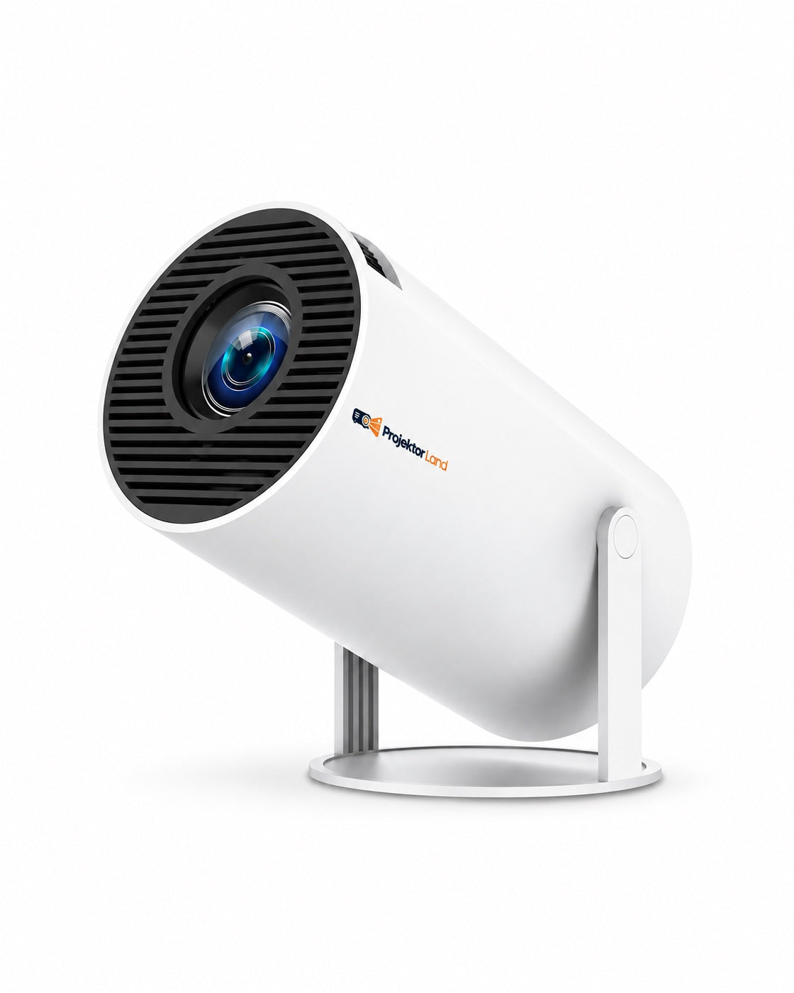 Projektorland Luma Compact — vue du vidéoprojecteur avec logo, format portrait 4:5